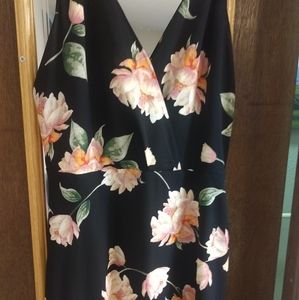 Lush black flower maxi dress